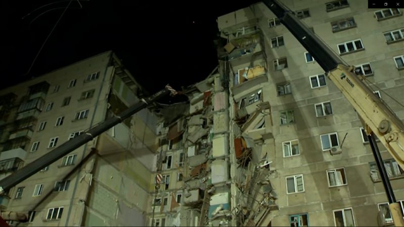 Photograph of apartment building explosion in Magnitogorsk, Russia. Source: Kremlin.ru