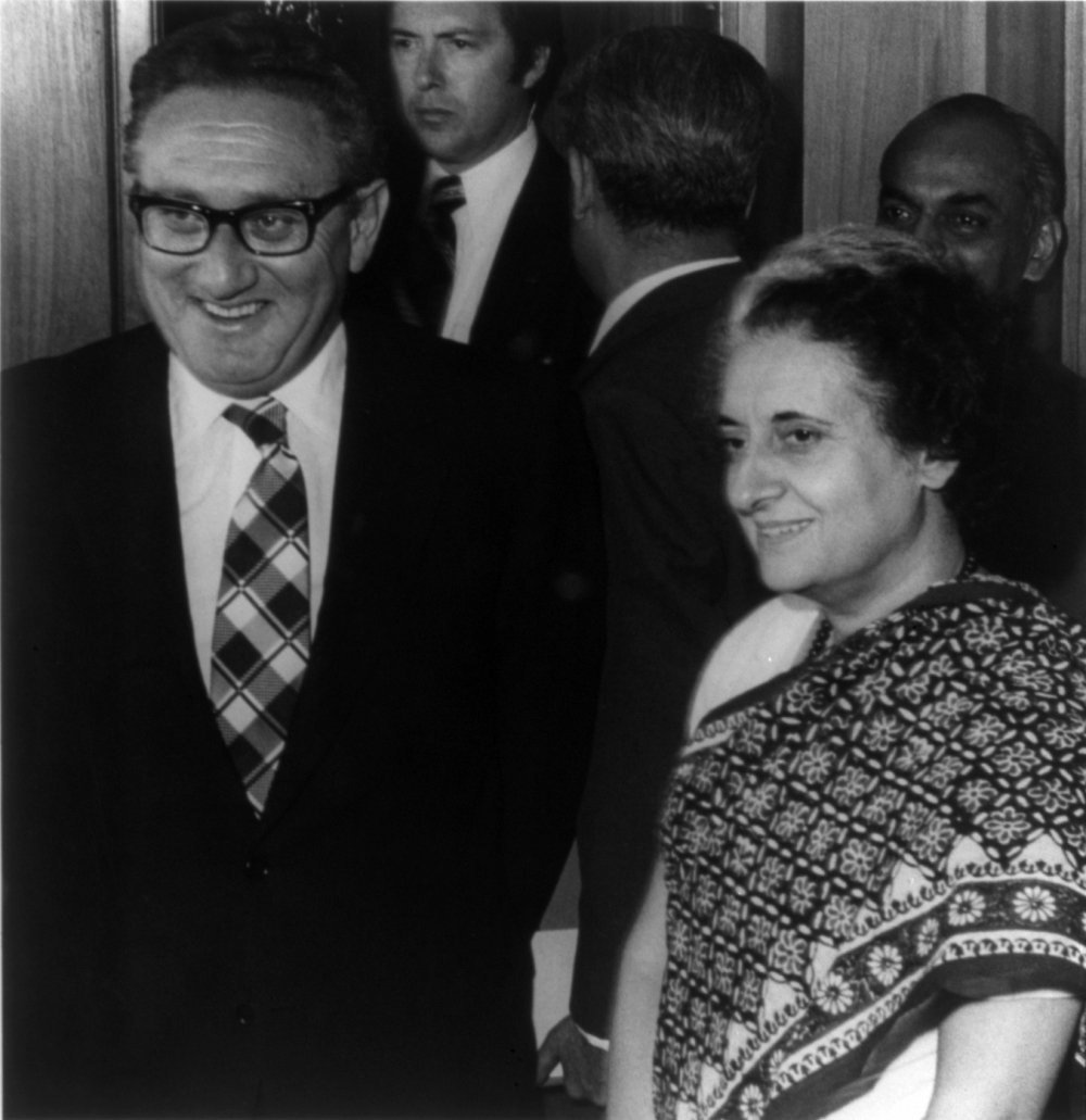 U.S. Secretary of State Henry Kissinger with Indian Prime Minister, October 1974. Source: Library of Congress cph.3b13867/Wikimedia Commons.