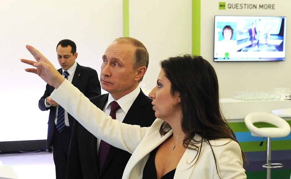 President Putin with Editor-in-Chief of Russia Today Margarita Simonyan