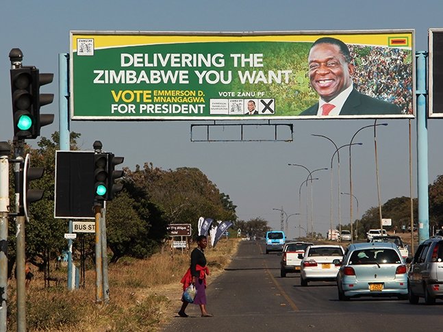 Bulawayo,,Zimbabwe.,June,26th,2018.,Election,Billboards,Show,Zanu,Pf