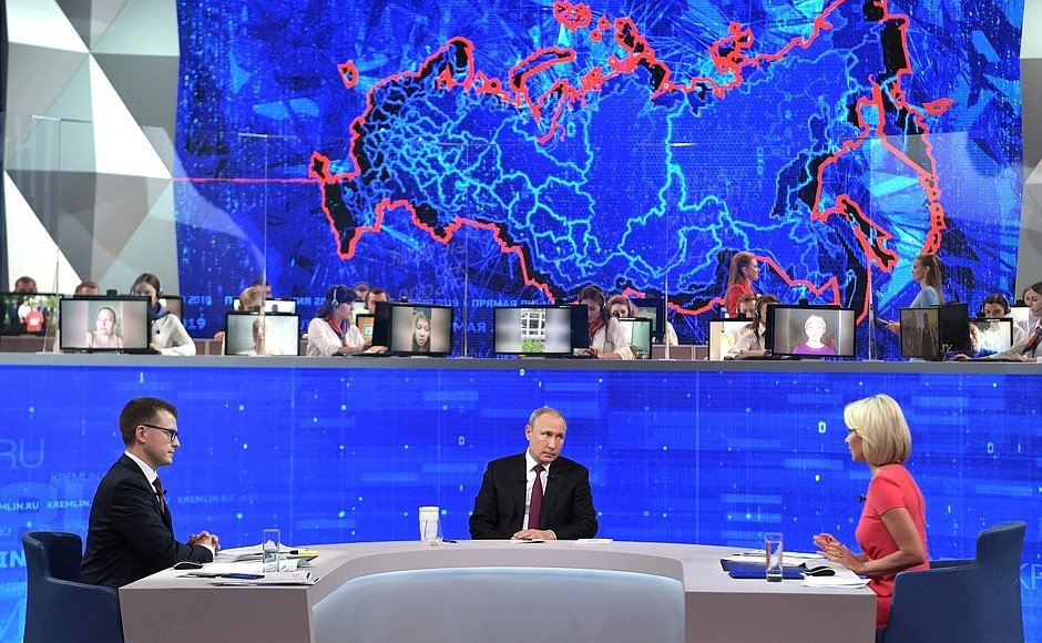 President Vladimir Putin speaks during the Direct Line in June 2019. Source: kremlin.ru