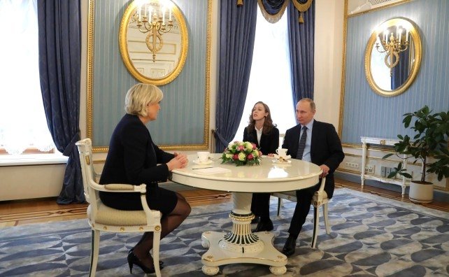 Marie Le Pen meeting with Russian President Vladimir Putin, March 2017