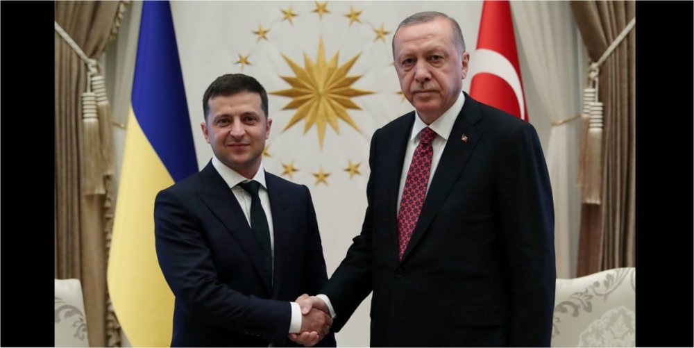 President Erdogan of Turkey and President Zelenskyy of Ukraine at a meeting in Ankara. Source: Directorate of Communications, Presidency of the Republic of Turkey.