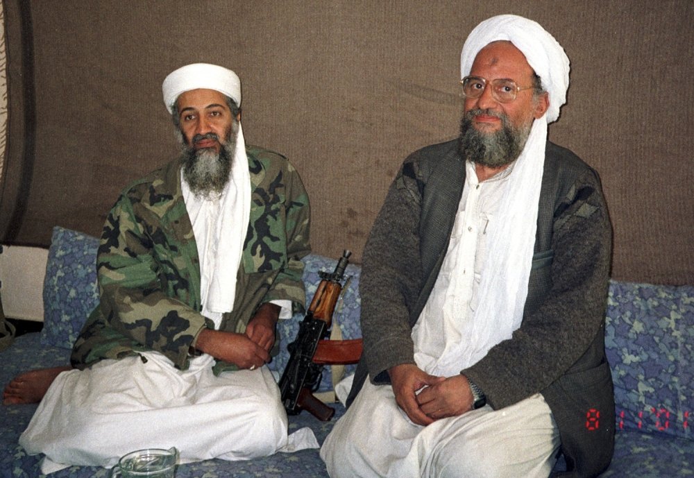 Al-Qaeda leaders Osama bin Laden and Ayman al-Zawahiri. Photograph by Ho New, Reuters. © 2004 Reuters; used with permission.