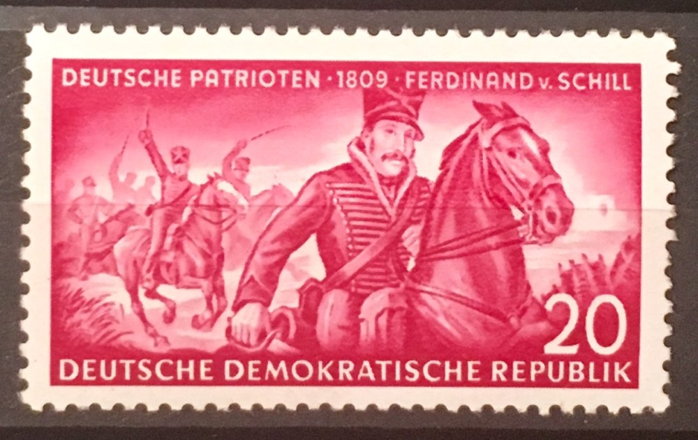 An East German stamp featuring Ferdinand von Schill