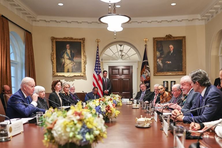 Washington (USA), 02.10.2023 - President of the Republic, Luiz Inácio Lula da Silva, during a meeting with the President of the United States of America, Joe Biden, at the White House, in Washington DC (USA).