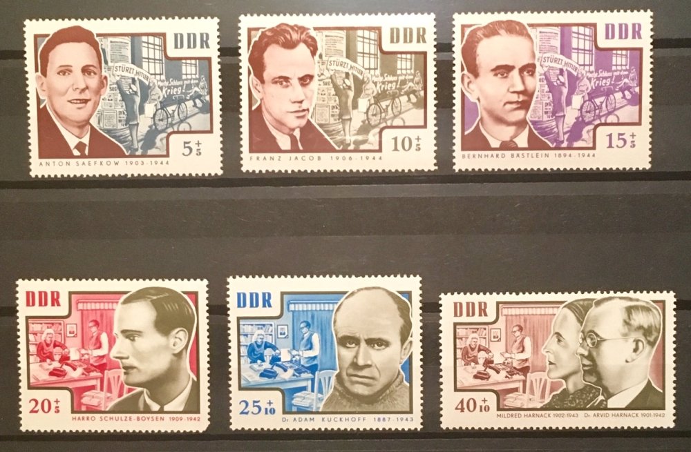 East German Postage Stamps Honor Rote Kapelle Agents