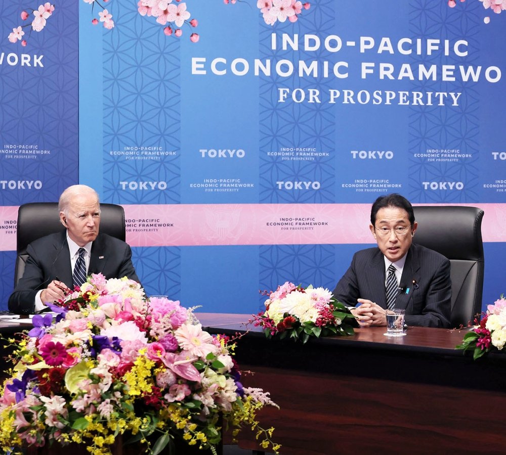 President Biden, Prime MInister Kishida, and Prime Minister Modi at the IPEF Meeting