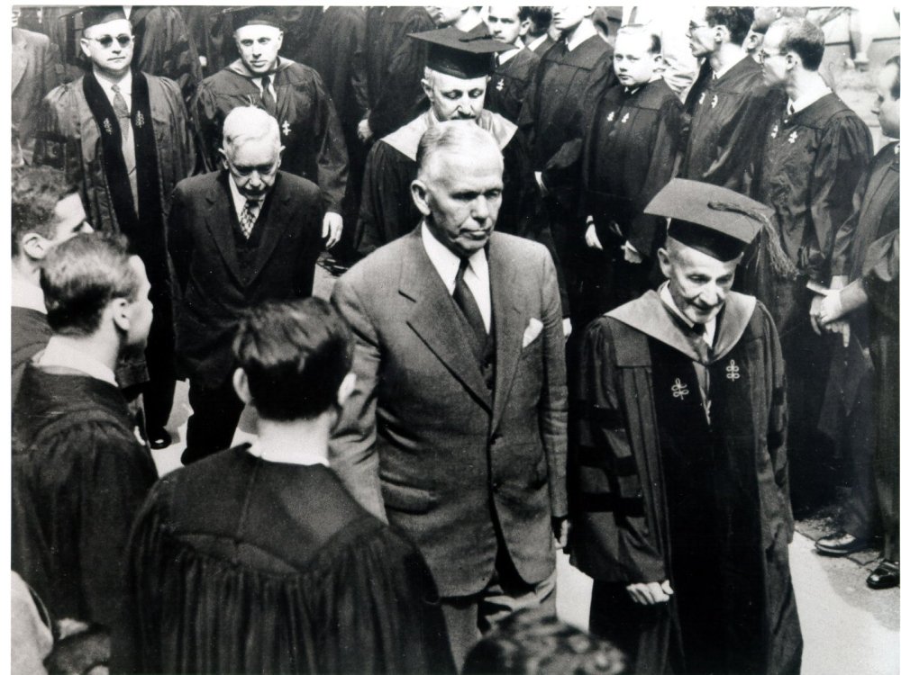 Secretary of State George Marshall at Harvard University