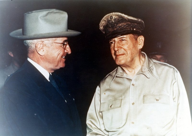 Truman and MacArthur, Wake Island, October 14, 1950