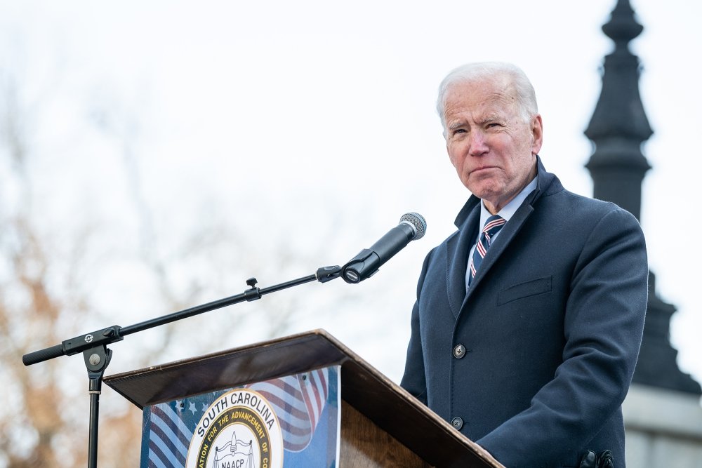 Joseph Biden speaking at a podium