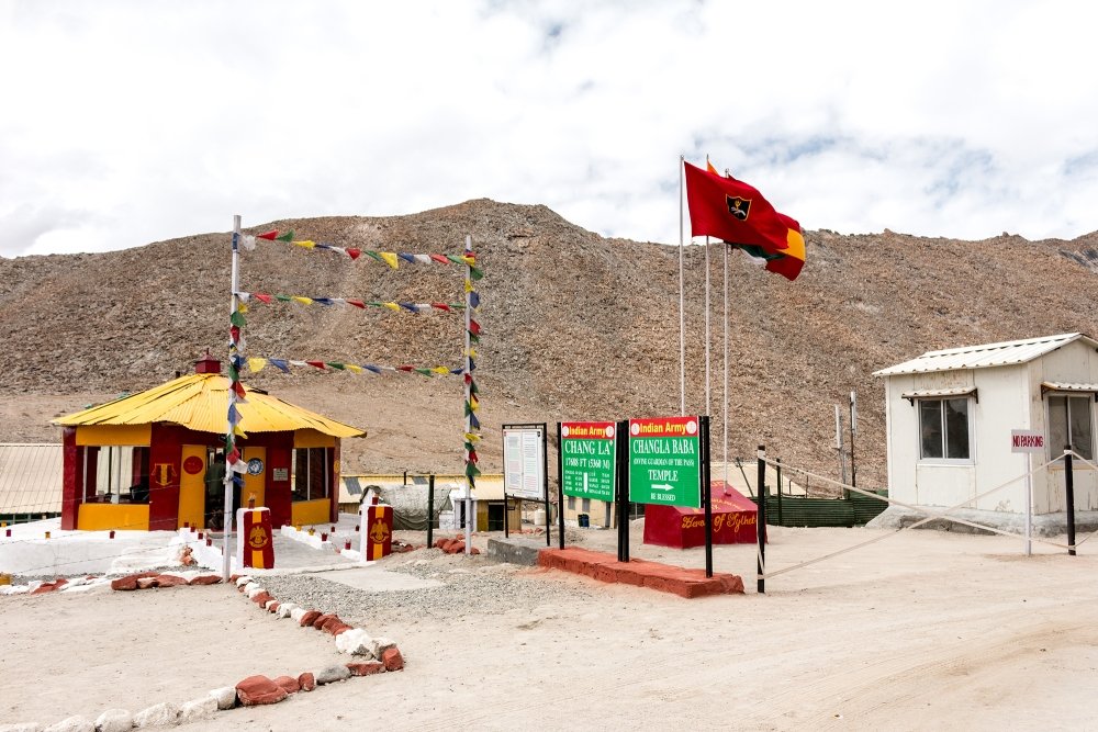 An Indian Army base at Chang La pass in Ladakh, India.