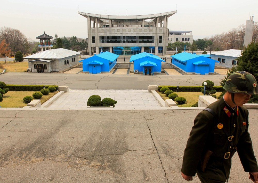 A North Korean soldier inside Korea's Demilitarized Zone.