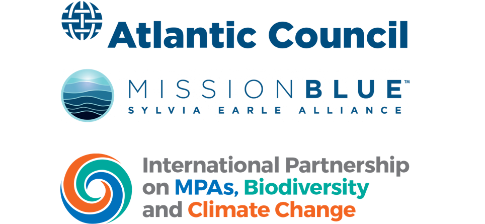 Logos: Atlantic Council, Mission Blue, and International Partnership on Marine Protected Areas, Biodiversity and Climate Change