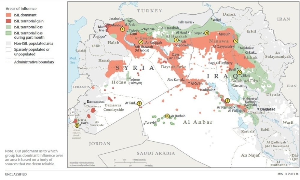 Map of ISIL Territory