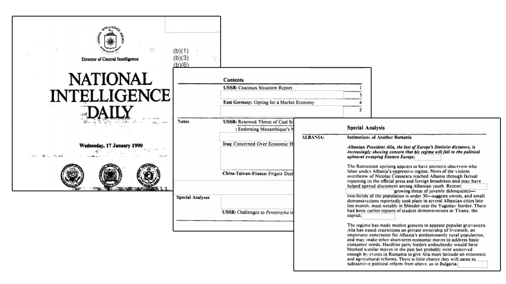 CIA National Intelligence Daily, January 17, 1990