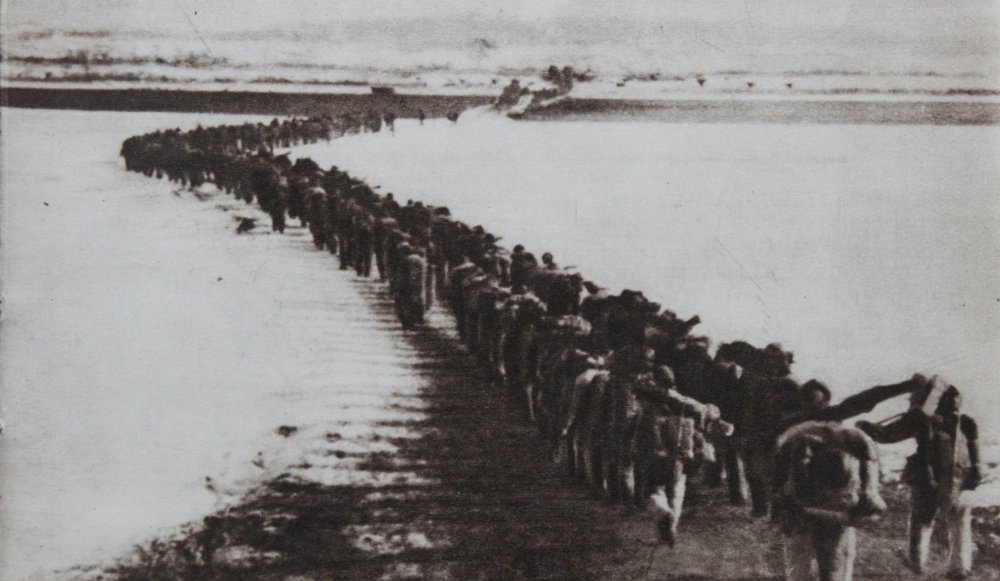 Chinese Troops Cross the Yalu River, 1950