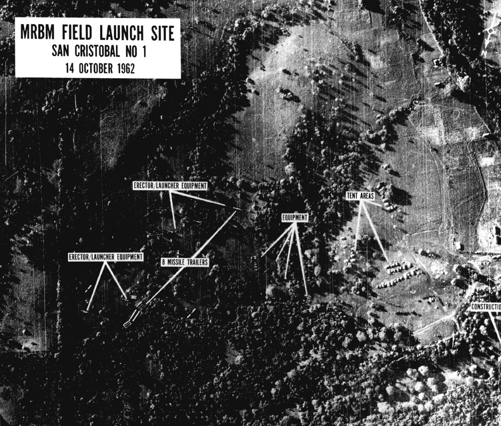 One of the first images of missile bases under construction shown to President Kennedy on the morning of October 16.