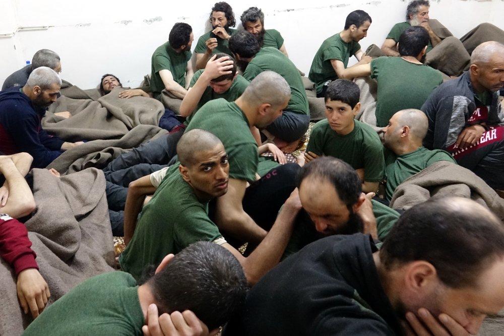 ISIS members in SDF prison in Syria