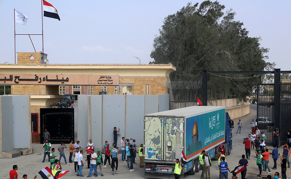 Humanitarian Truck Crossing the Rafah Border