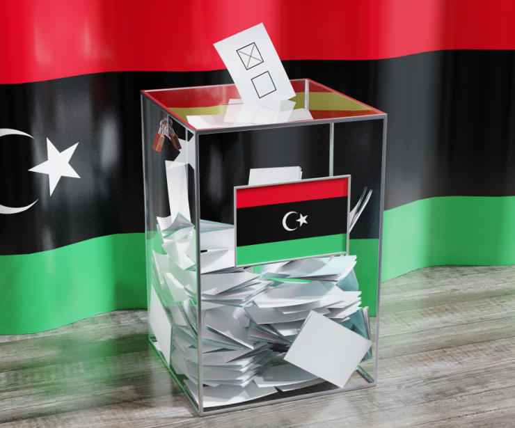 Libya - ballot box - voting, election concept - 3D illustration