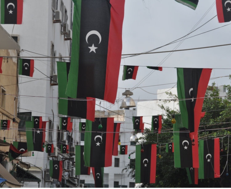 Libyans celebrate the liberation from the Qaddafi regime in the streets of Tripoli on November 5, 2011 in Tripoli