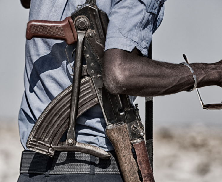 Danakil, Ethiopia guard with rifle