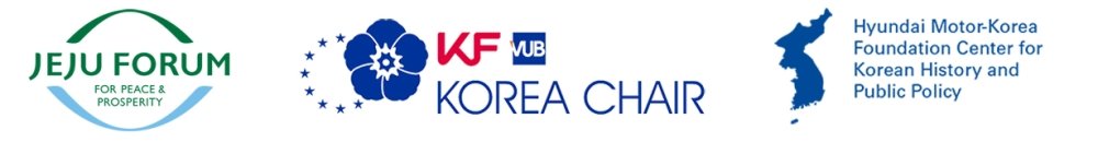 The logos for the Jeju Forum, the Korea Foundation Korea Chair, and the Korea Center
