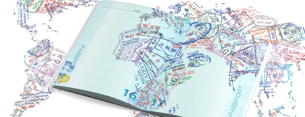 Map of Africa with Passport Stamps