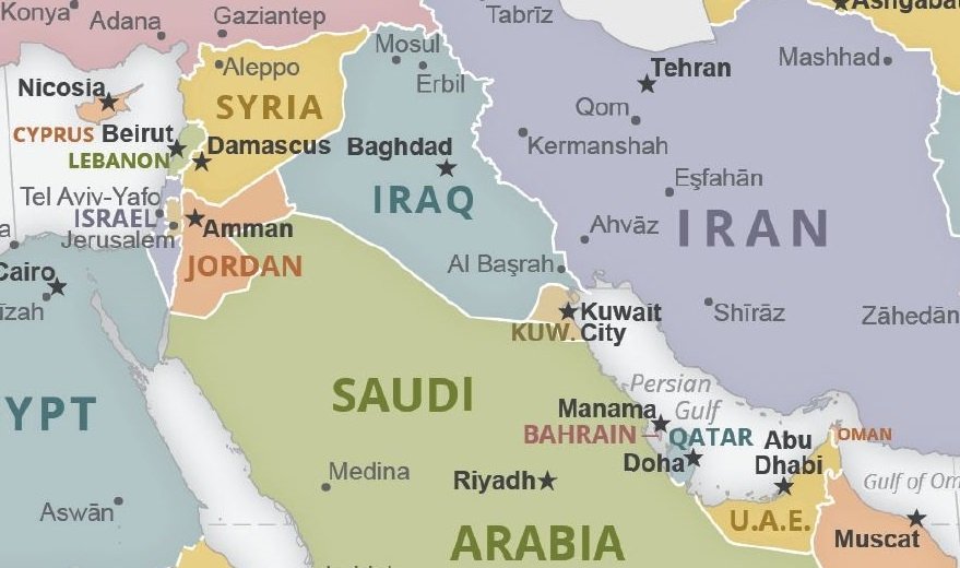 MENA map Iraq center