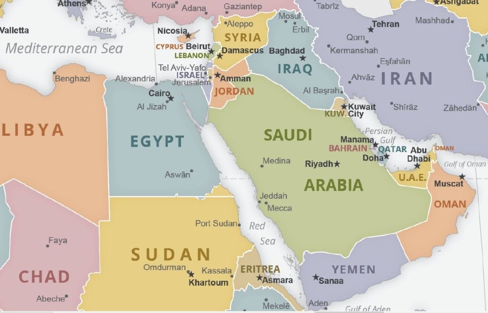 CIA political map ME 2016