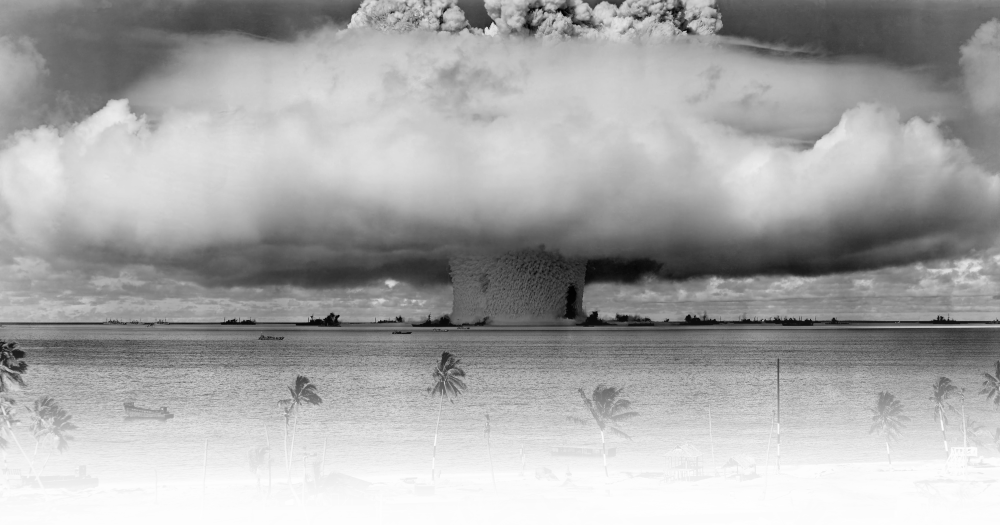 Nuclear bomb testing in tropical location