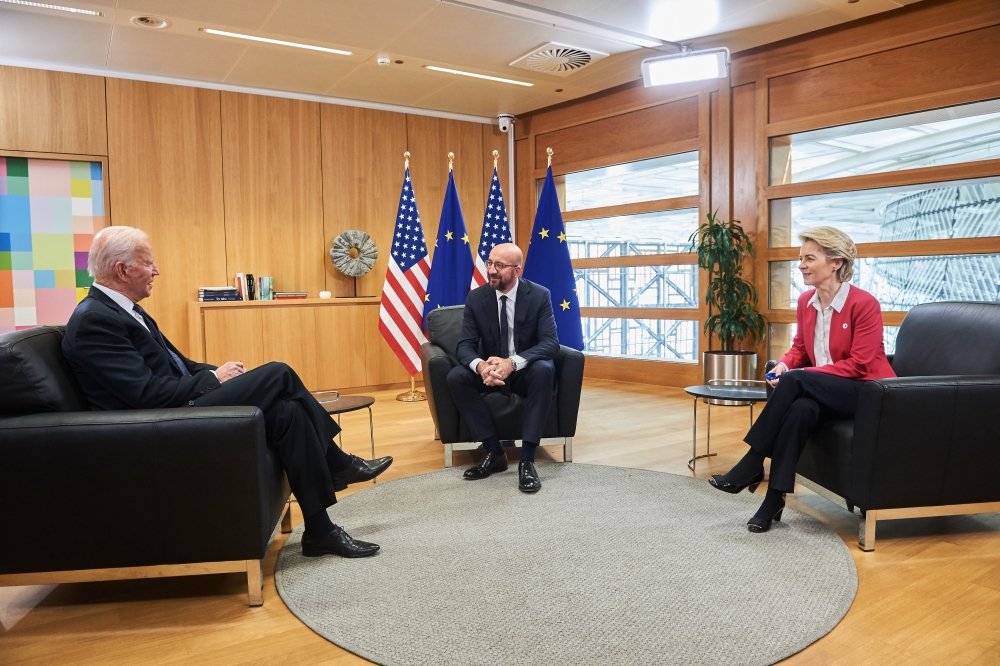 US President Biden, European Council President Michel and European Commission President von der Leyen