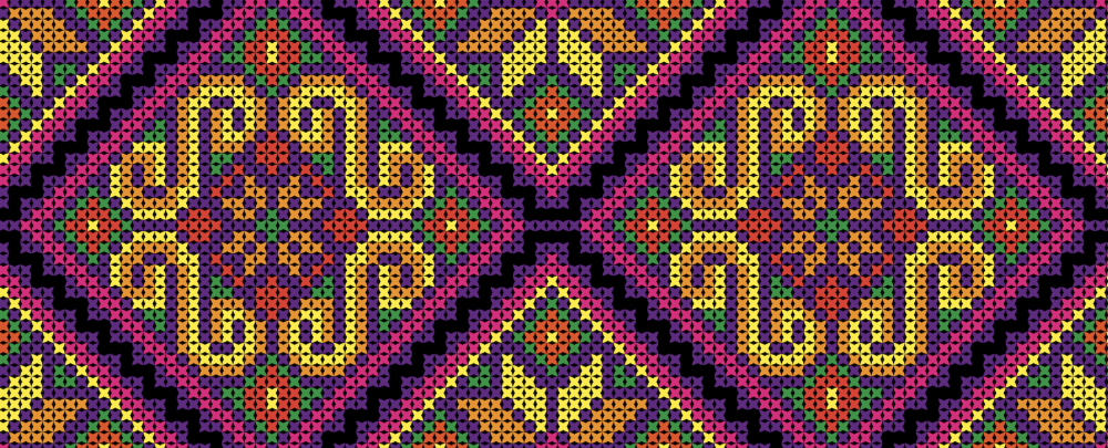 embroidered cross-stitch ethnic Ukraine pattern