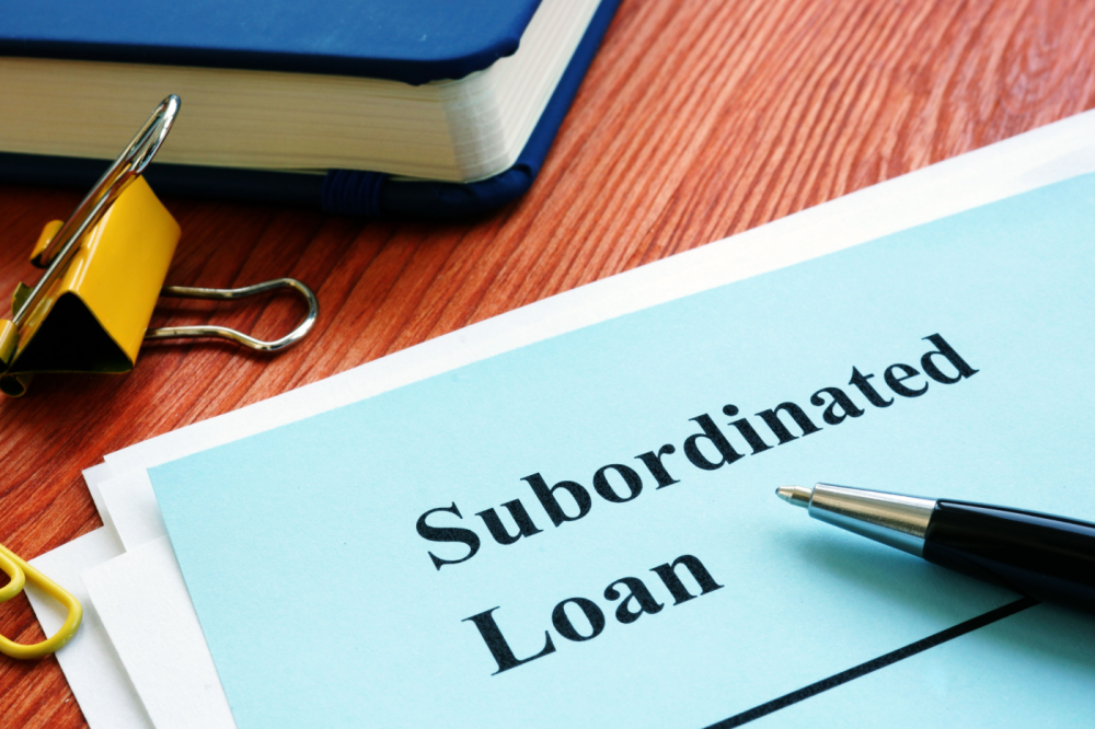 Piece of paper that read 'subordinated loan'