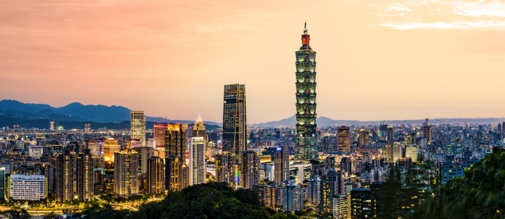 Skyline of Taipei during sunset