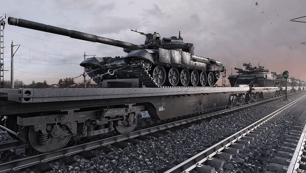 Tanks on a railroad track