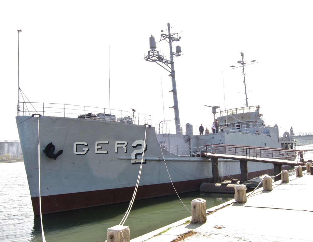 The USS Pueblo docked on the Taedong River in Pyongyang.