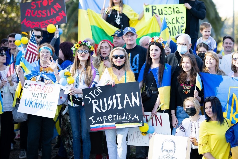 Pro-Ukraine protest in LA
