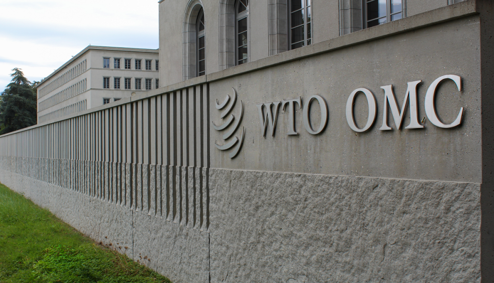 World Trade Organization, WTO or OMC, in Geneva, Switzerland.