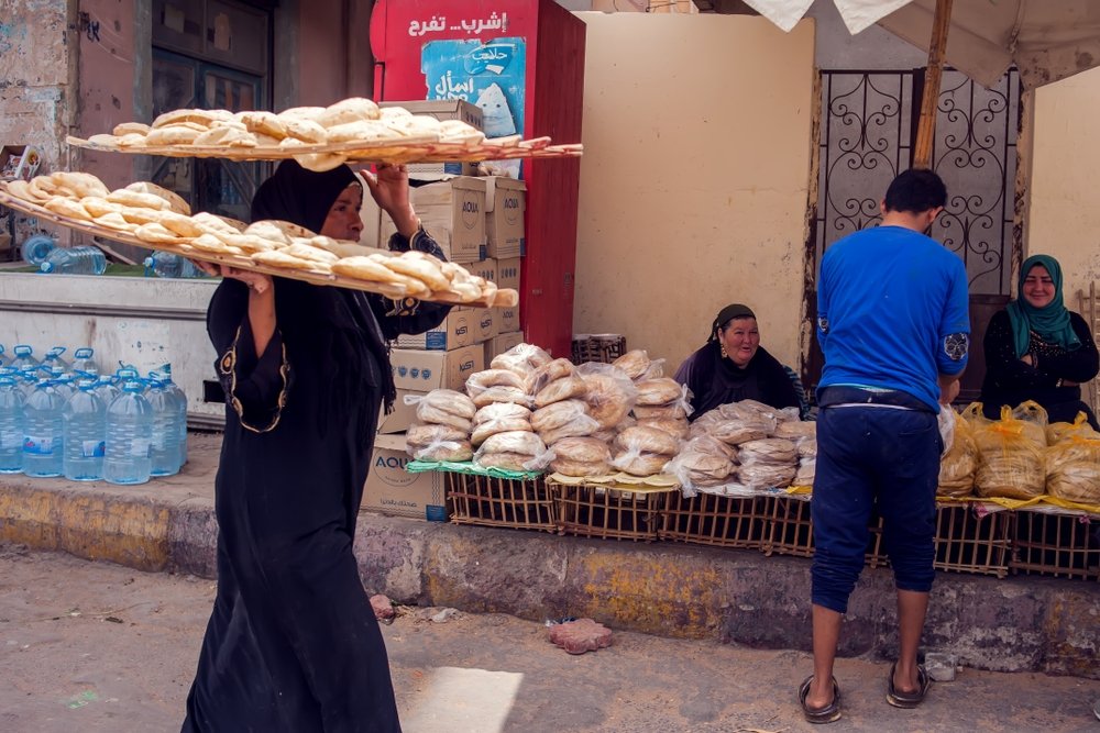 woman bread