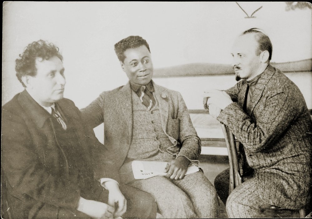 Grigory Zinoviev, Nikolai Bukharin and Claude McKay in 1923