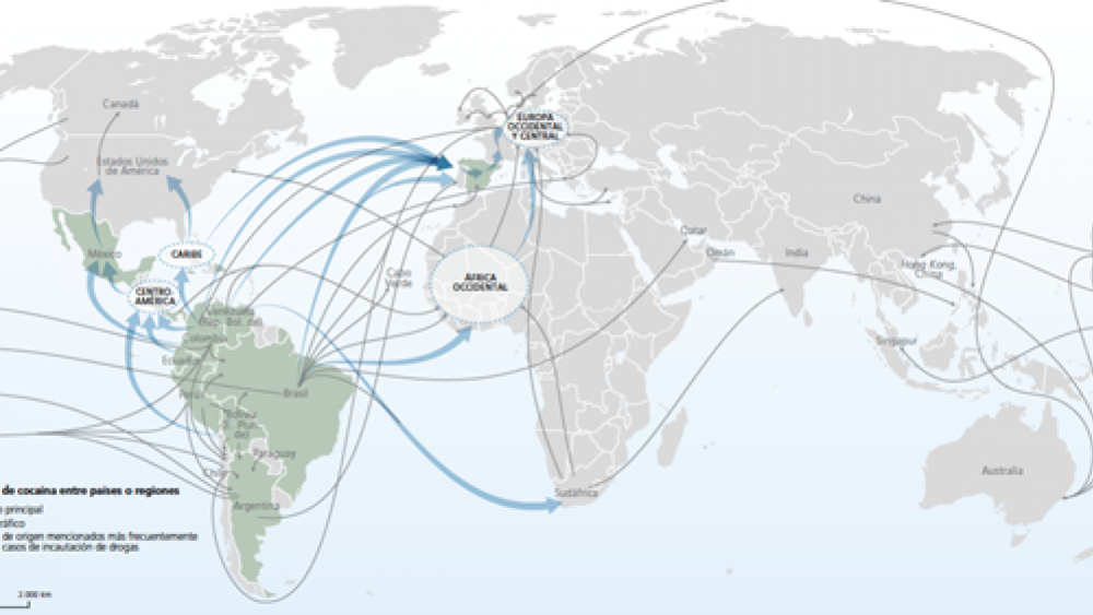Main Global Trafficking Flows of Cocaine Graph