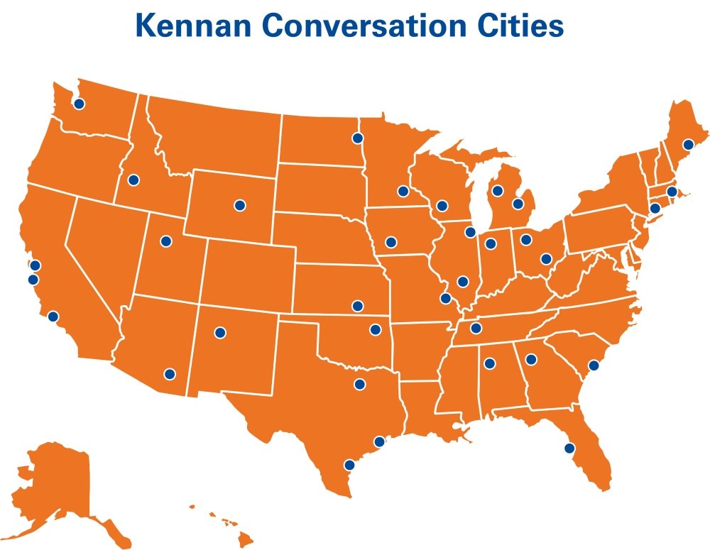 Map of cities visited by Kennan Institute speakers