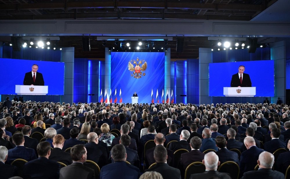 Vladimir Putin giving his presidential address to the Federal Assembly. Source: kremlin.ru