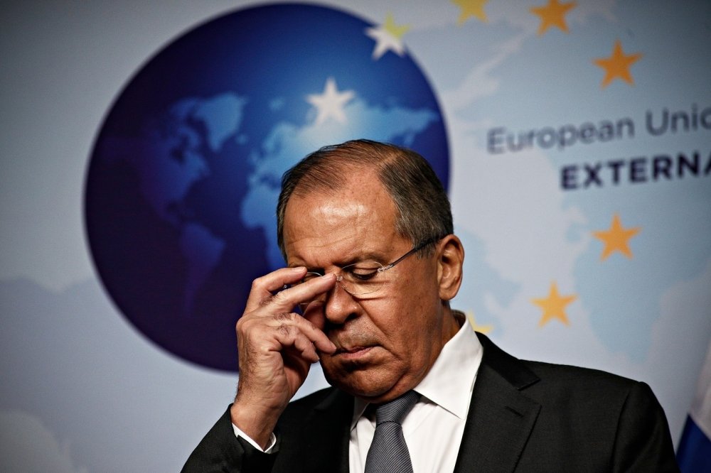Russian Foreign Affairs Minister Sergei Lavrov in Brussels