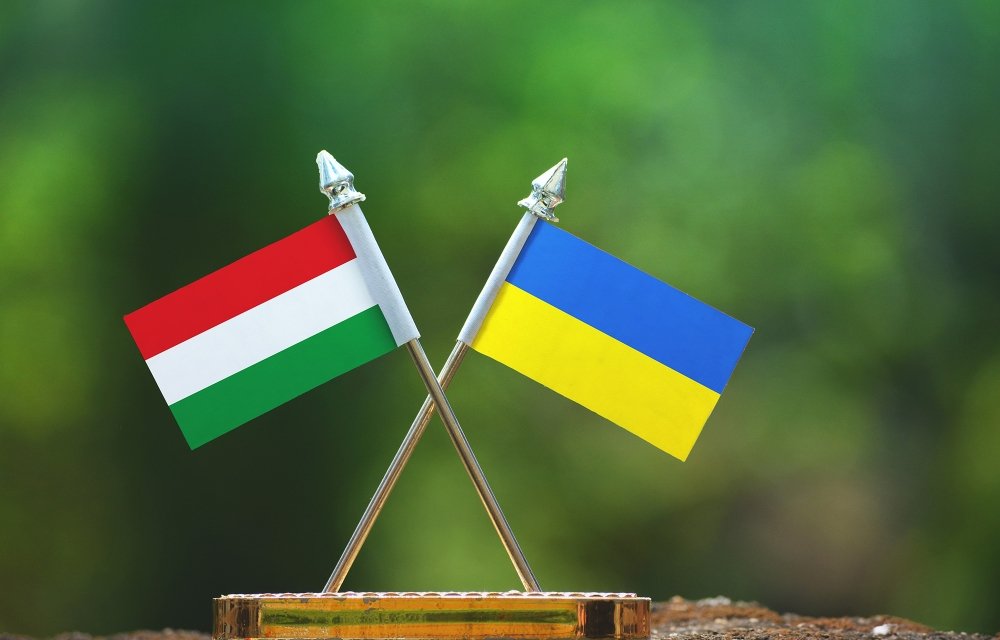 Hungarian and Ukrainian flags