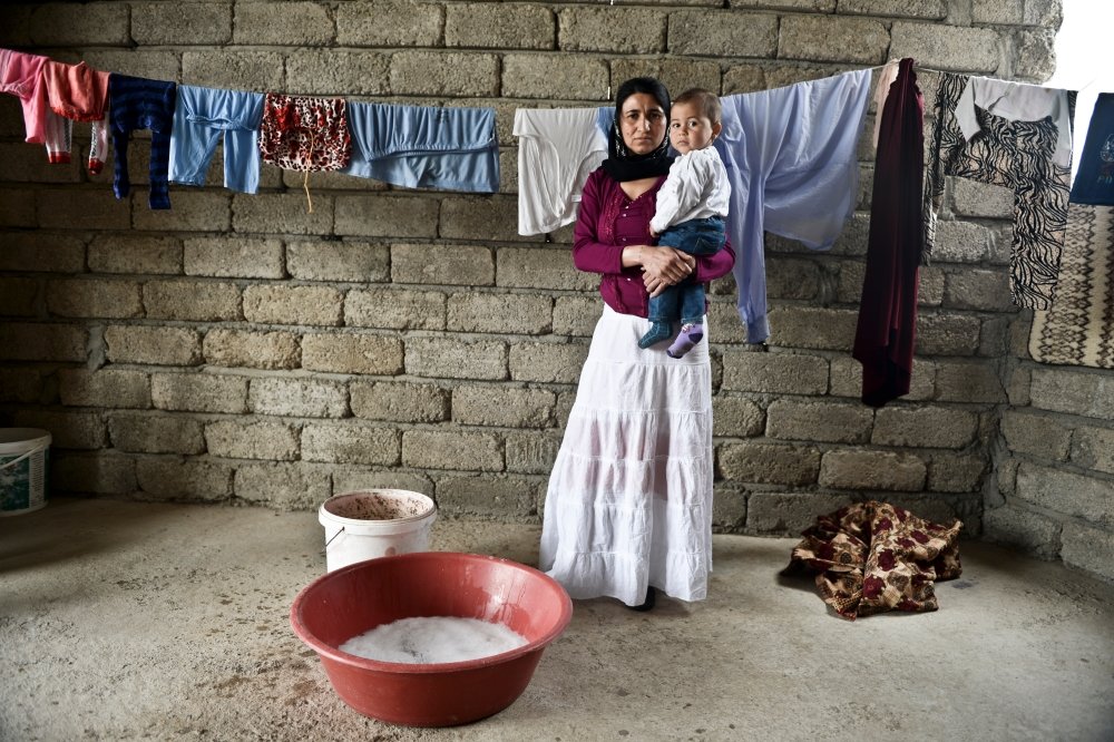 Yazidi Woman and Child
