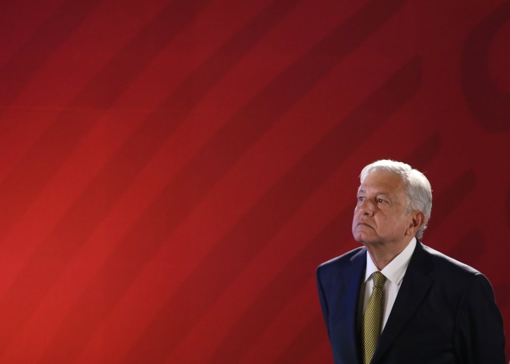 Mexico City, February 8th 2019. Andrés Manuel López Obrador, president of Mexico attend to his morning press conference in Palacio Nacional.