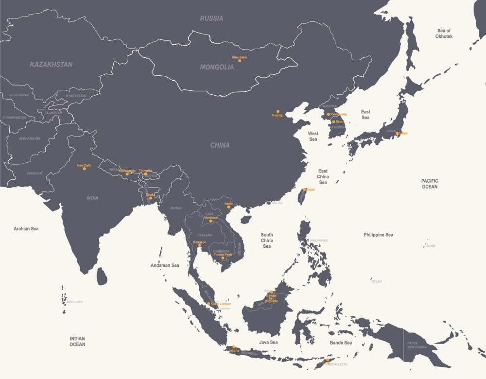 A map of the Indo-Pacific and Southeast Asia.